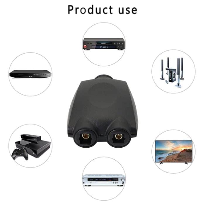 QHG03 SPDIF-Schalter/Splitter mit quadratischer Öffnung, 1 Eingang und 2 Ausgängen, mit IR-Fernbedienung – Bild 5