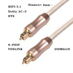 QHG02 SPDIF 3 m OD6,0 mm Toslink FIBER Digitales optisches Audiokabel von Stecker zu Stecker – Bild 3