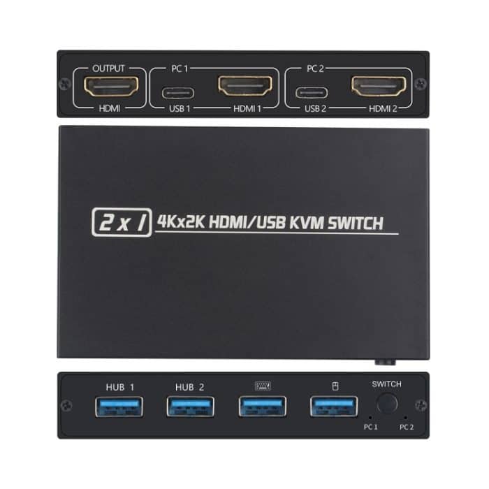 AM-KVM201CL 2x1 4Kx2K HDMI / USB / KVM-Switch – Bild 4