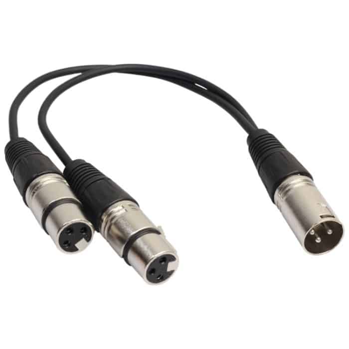 30 cm 3 Pin XLR CANNON 1 Stecker auf 2 Buchse Audio-Anschlussadapterkabel für Mikrofon- / Audiogeräte – Bild 1