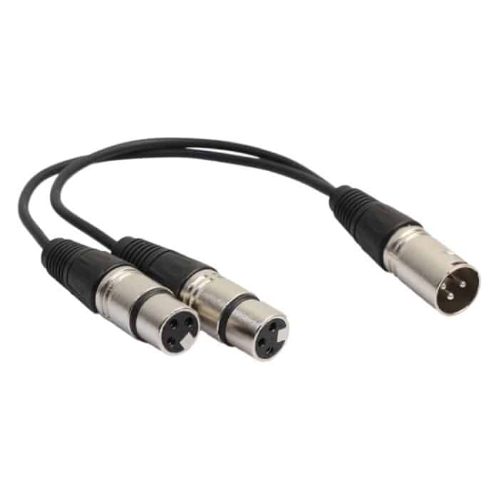 30 cm 3 Pin XLR CANNON 1 Stecker auf 2 Buchse Audio-Anschlussadapterkabel für Mikrofon- / Audiogeräte – Bild 2