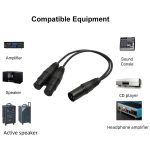 30 cm langes 3-poliges XLR-CANNON-Audio-Stecker-Adapterkabel mit 1 Stecker auf 2 Buchsen für Mikrofon-/Audiogeräte, 1 Male to 2 Female – Bild 4