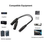 30 cm langes 3-poliges XLR-CANNON-Audio-Stecker-Adapterkabel mit 1 Buchse und 2 Steckern für Mikrofon/Audiogeräte, 1 Female to 2 Male Black – Bild 3