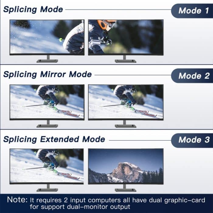 KC-KVM202AS 4K 60 Hz USB3.0 HDMI Dual Display KVM-Umschalter unterstützt EDID Analog Lock Screen – Bild 5