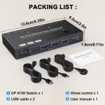 KC-KVM212DH 4K 60 Hz USB3.0 DP Dual-Display-KVM-Umschalter mit MST-Dual-Screen-Erweiterungsreplikation – Bild 8