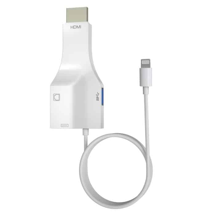 NK-1079 8 Pin bis HDMI Male + USB-Buchse + RJ45 weibliches Adapterkabel, Länge: 1m – Bild 1