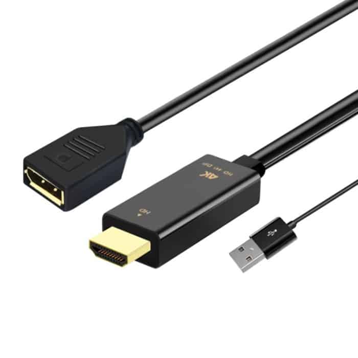 H146 HDMI MALE + USB 2.0 männlich an DisplayPort Weibliche Adapterkabel, Länge: 25cm – Bild 1