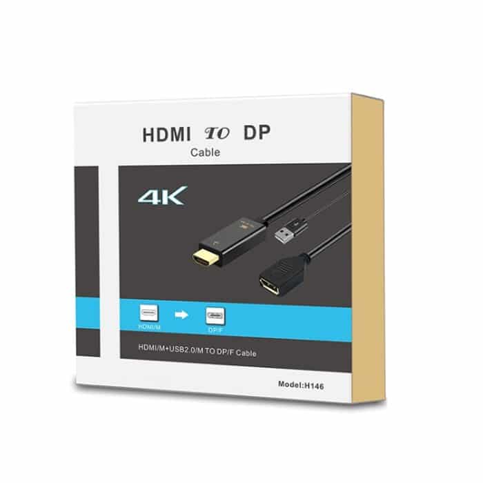 H146 HDMI MALE + USB 2.0 männlich an DisplayPort Weibliche Adapterkabel, Länge: 25cm – Bild 2