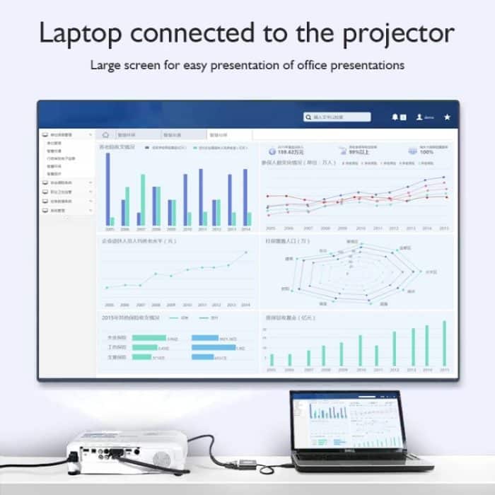 TC026 1,8m 1080P USB-C / Typ-C-Stecker an VGA-Stecker-Adapterkabel – Bild 4