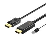 H147 HDMI MALE + USB 2.0 männlich an DisplayPort männlich Adapterkabel, Länge: 1,8m