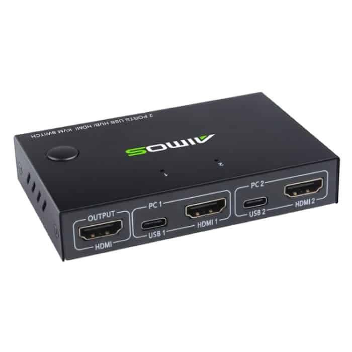 AIMOS AM-KVM201CC 2 Anschlüsse USB HUB HDMI KVM-Switch ohne Verlängerungskabel – Bild 2