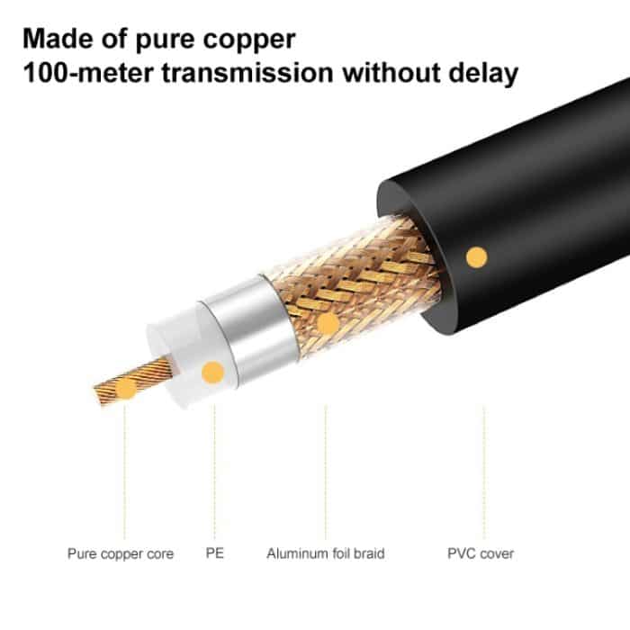 BNC-Stecker auf RCA-Buchse, Verbindungskabel, Kupfer, HD-Video-Koaxialkabel, Überwachungskabel, Länge: 1 m – Bild 4