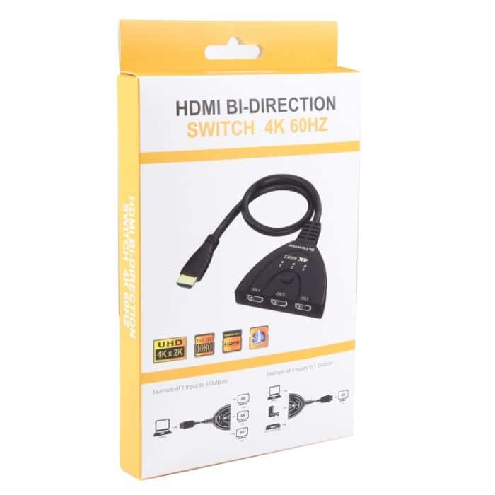 3 x 1 4K 60Hz HDMI Bidirektionaler Umschalter mit Pigtail-HDMI-Kabel – Bild 3