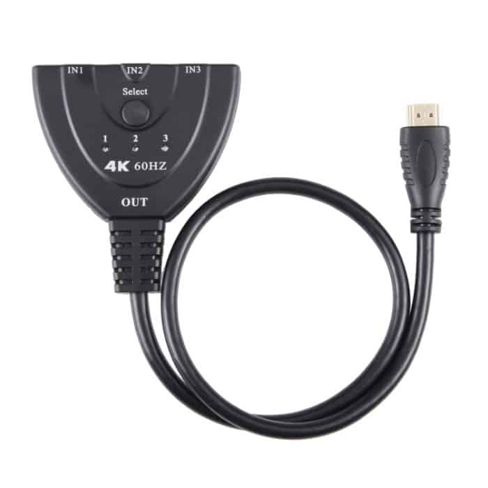 3 x 1 4K 60Hz HDMI-Umschalter mit Pigtail-HDMI-Kabel – Bild 2