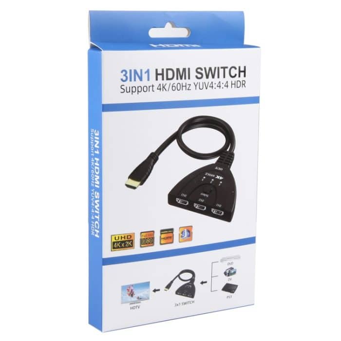 3 x 1 4K 60Hz HDMI-Umschalter mit Pigtail-HDMI-Kabel – Bild 3