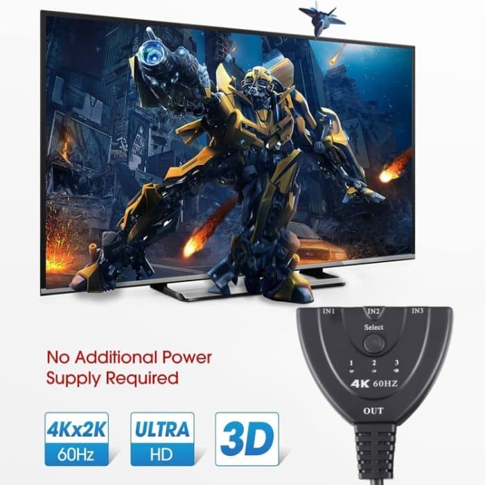 3 x 1 4K 60Hz HDMI-Umschalter mit Pigtail-HDMI-Kabel – Bild 4