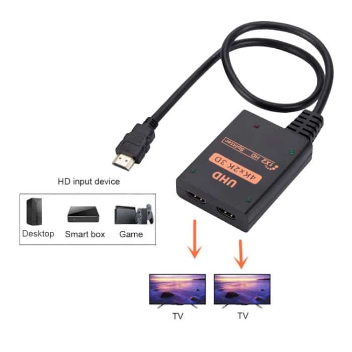 1 in 2 Ausgänge HDMI 4K HD Video Splitter, mit Kabel – Bild 5