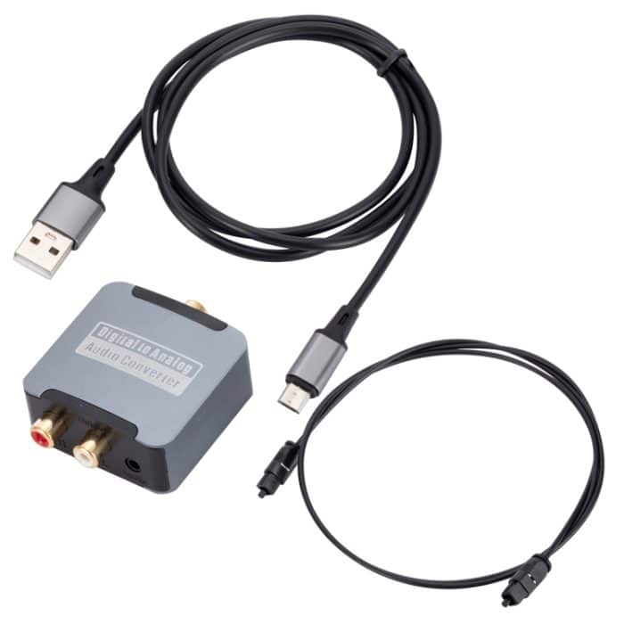 Digital-zu-Analog-3,5-Koaxial-Audiokonverter, Host + USB-Kabel + Glasfaserkabel – Bild 2