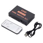 HDMI-Switch 3 in 1 Ausgang 4Kx2K HD-Video-Switch, mit Fernbedienung