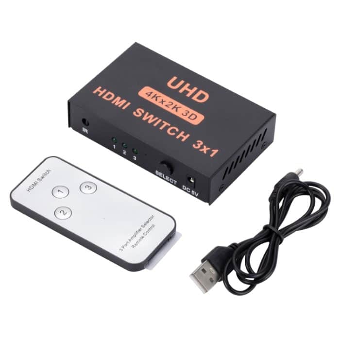 HDMI-Switch 3 in 1 Ausgang 4Kx2K HD-Video-Switch, mit Fernbedienung – Bild 1