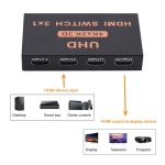 HDMI-Switch 3 in 1 Ausgang 4Kx2K HD-Video-Switch, mit Fernbedienung – Bild 5