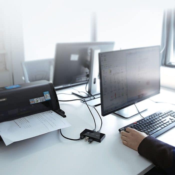 Ugreen USB Switch Selector 2 USB-Anschlüsse teilen sich 4 USB-Anschlüsse Switcher-Adapter für Maus, Tastatur, Drucker – Bild 10