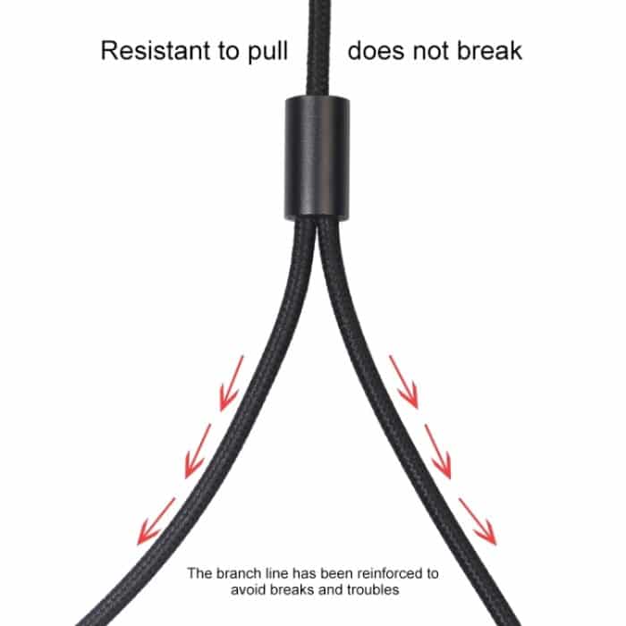 REXLIS 3635 3,5-mm-Stecker mit doppeltem Cinch-Vergoldungsstecker Schwarz geflochtenes Audiokabel aus schwarzer Baumwolle für aktiven Lautsprecher mit Cinch-Eingangsschnittstelle, Länge: 1 m – Bild 5