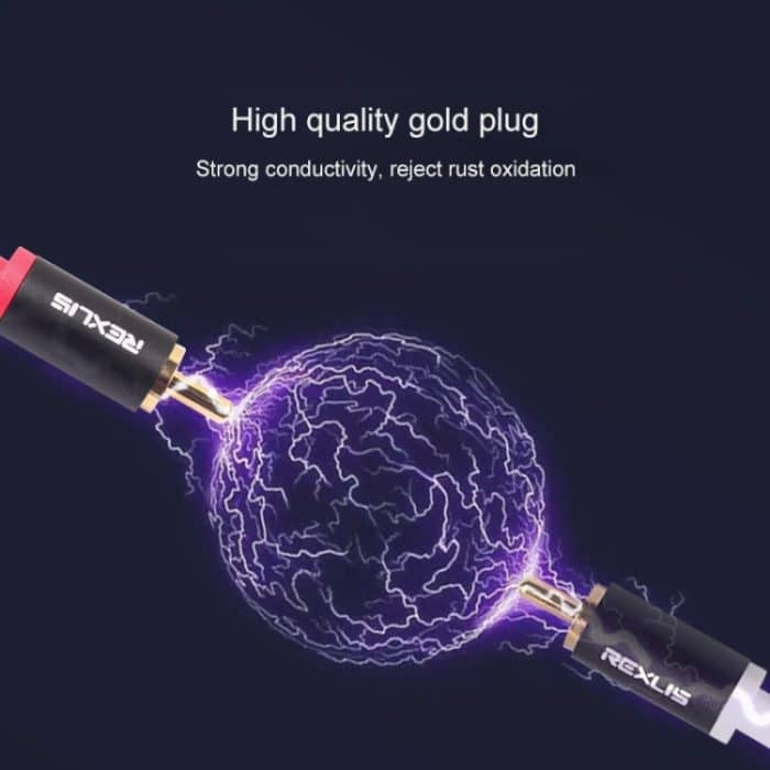 REXLIS 3635 3,5 mm Stecker auf zwei Cinch vergoldeter Stecker Schwarz geflochtenes Audiokabel aus Baumwolle für Cinch-Eingangsschnittstelle Aktivlautsprecher, Länge: 3 m – Bild 10