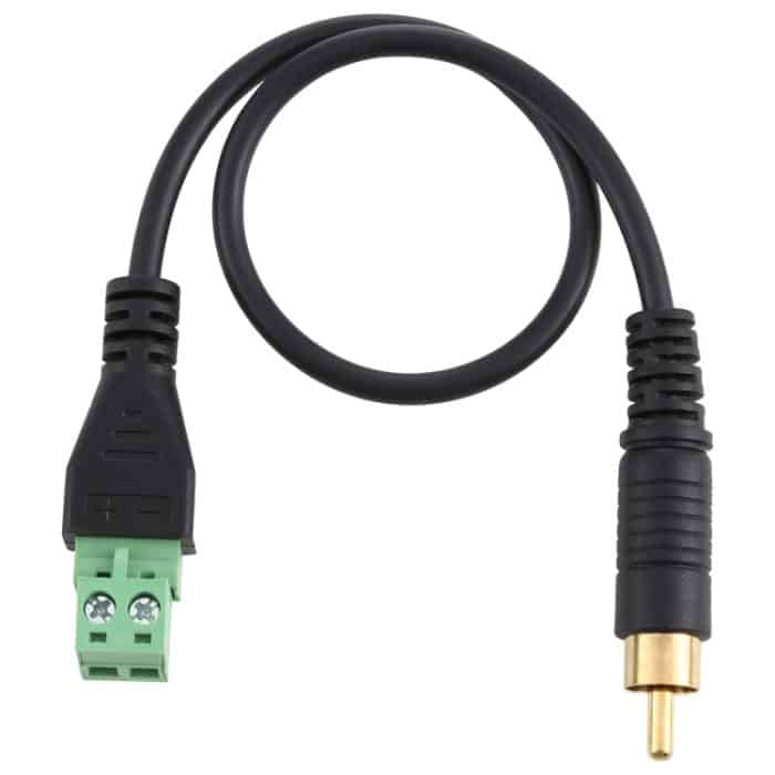 RCA-Stecker vergoldet auf 2-polige steckbare Anschlüsse Lötfreier USB-Anschluss Lötfreier Anschlussadapterkabel, Länge: 30 cm – Bild 3