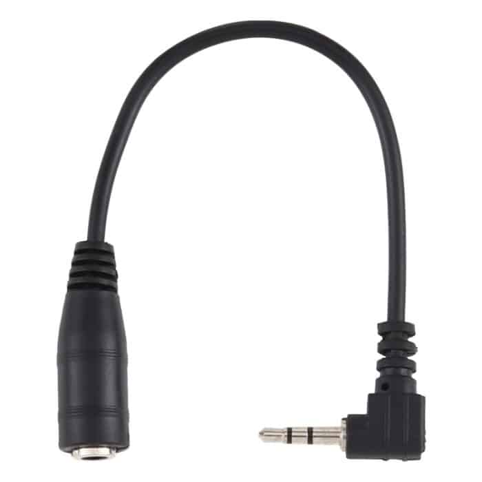2,5 mm rechtwinkliger Stecker auf 3,5 mm Buchse Stereo AUX Audio DC Adapter Konverterkabel, Länge: 14 cm – Bild 3