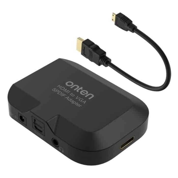 Onten 35165 HDMI zu VGA + Optischer Audiokonverter für Lautsprecher / TV / Computer – Bild 2
