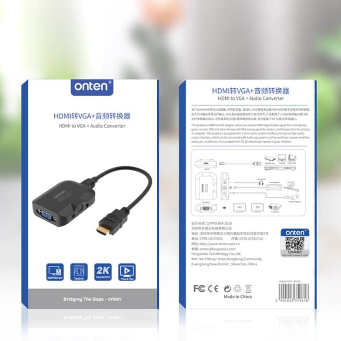 Onten 35165 HDMI zu VGA + Optischer Audiokonverter für Lautsprecher / TV / Computer – Bild 4