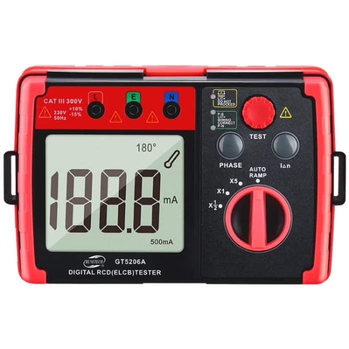 Benetech GT5206A Professioneller LCD Digital Leckage Protector Switch Tester – Bild 1