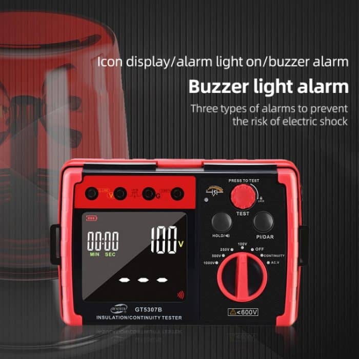 Benetech GT5307B Professioneller LCD-Digital-Isolationswiderstand Tester – Bild 4