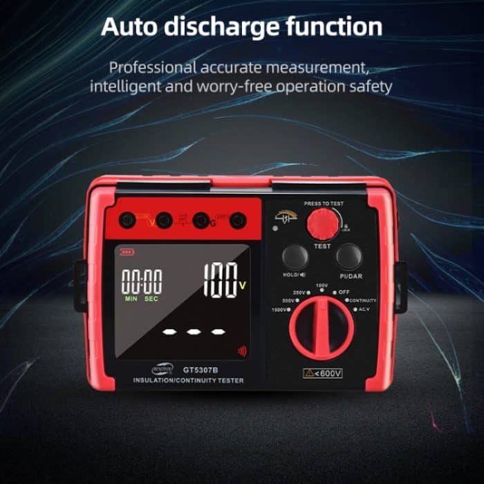 Benetech GT5307B Professioneller LCD-Digital-Isolationswiderstand Tester – Bild 6