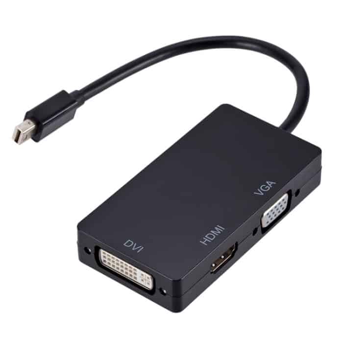 Mini DP zu HDMI + DVI + VGA Rechteckiger Multifunktionskonverter, Kabellänge: 28 cm, Mini DP to HDMI + DVI + VGA Rectangle Black, Mini DP to HDMI + DVI + VGA, Mini DP to HDMI + DVI + VGA Rectangle White – Bild 1