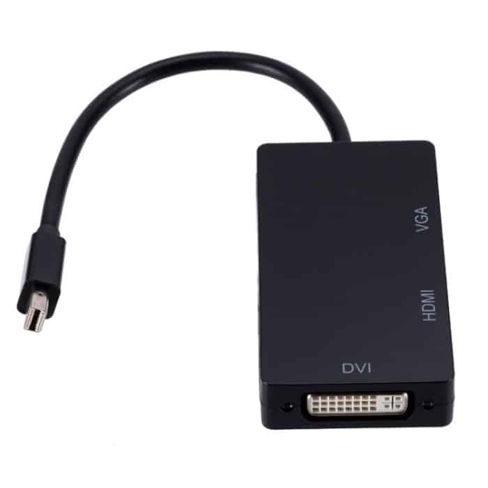 Mini DP zu HDMI + DVI + VGA Rechteckiger Multifunktionskonverter, Kabellänge: 28 cm, Mini DP to HDMI + DVI + VGA Rectangle Black, Mini DP to HDMI + DVI + VGA, Mini DP to HDMI + DVI + VGA Rectangle White – Bild 2