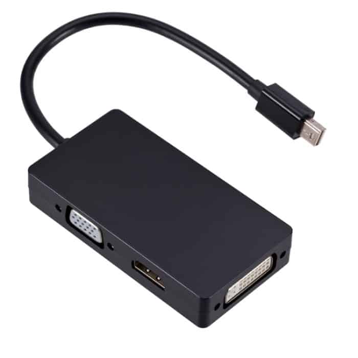 Mini DP zu HDMI + DVI + VGA Rechteckiger Multifunktionskonverter, Kabellänge: 28 cm, Mini DP to HDMI + DVI + VGA Rectangle Black, Mini DP to HDMI + DVI + VGA, Mini DP to HDMI + DVI + VGA Rectangle White – Bild 4