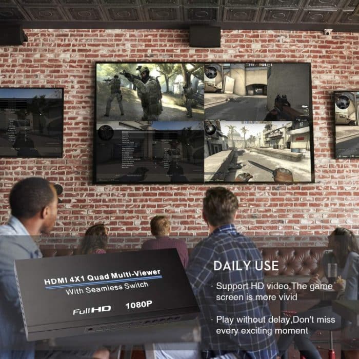 NEWKENG NK-C941 Full HD 1080P HDMI 4x1 Quad-Multi-Viewer mit nahtlosem Schalter und Fernbedienung – Bild 16