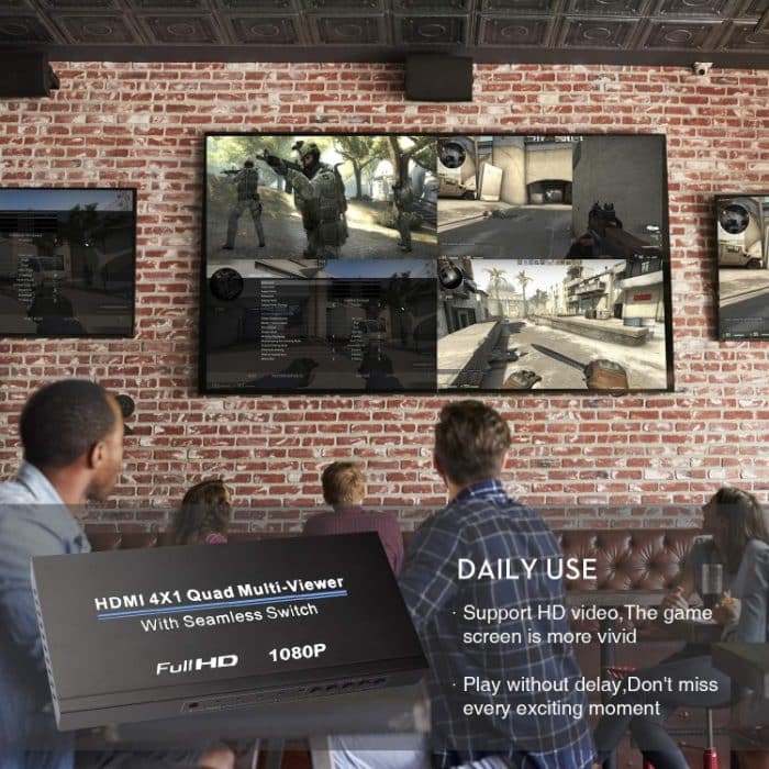 NEWKENG NK-C941 Full HD 1080P HDMI 4x1 Quad-Multi-Viewer mit nahtlosem Schalter und Fernbedienung – Bild 8