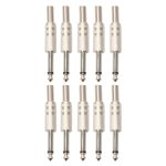 10 PCS 2-poliger 6,5-mm-Stecker Schweißanschluss aus Zinklegierung 6.35 Audio-Stecker – Bild 2