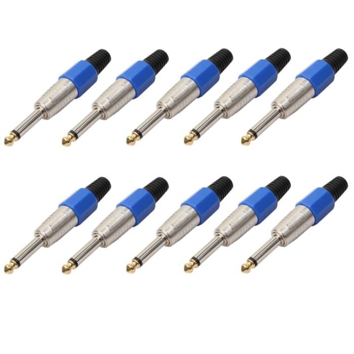 10 PCS 6.35 Vergoldeter Monomikrofon-Audiostecker – Bild 1