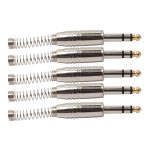 5 PCS 6,35 mm Metall-Audio-Stecker Stereo-Mikrofon-Kabelstecker