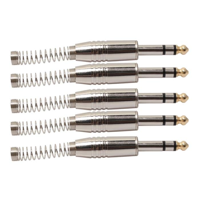 PC7017.jpg 5 PCS 6,35 mm Metall-Audio-Stecker Stereo-Mikrofon-Kabelstecker – Bild 1