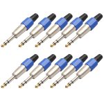 10 PCS 6,35 mm vergoldeter Audio-Stecker Stereomikrofon-Kabelstecker