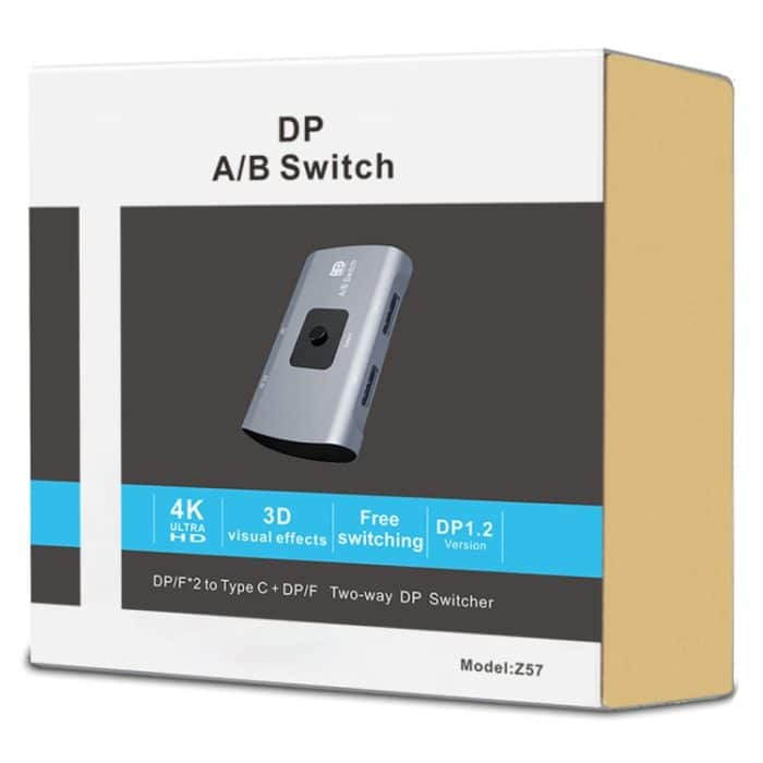 Z57 DP weibliche x 2 an USB-C / Typ-C + DP-weiblicher zwei Wege-DP-Switcher – Bild 5