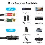 30 cm Metallkopf 3-polige XLR-CANNON-Buchse auf 2 Cinch-Stecker-Audioanschlussadapterkabel für Mikrofon- / Audiogeräte – Bild 3