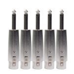 5 Stück LZ1167G 6,35 mm einspuriger Stecker auf XRL-Buchse Audio-Adapterstecker (schwarz), LZ1167, LZ1167G – Bild 6