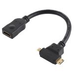 HDMI-Buchse auf Mini-HDMI + Micro-HDMI-T-förmiges Kabel, Micro HDMI