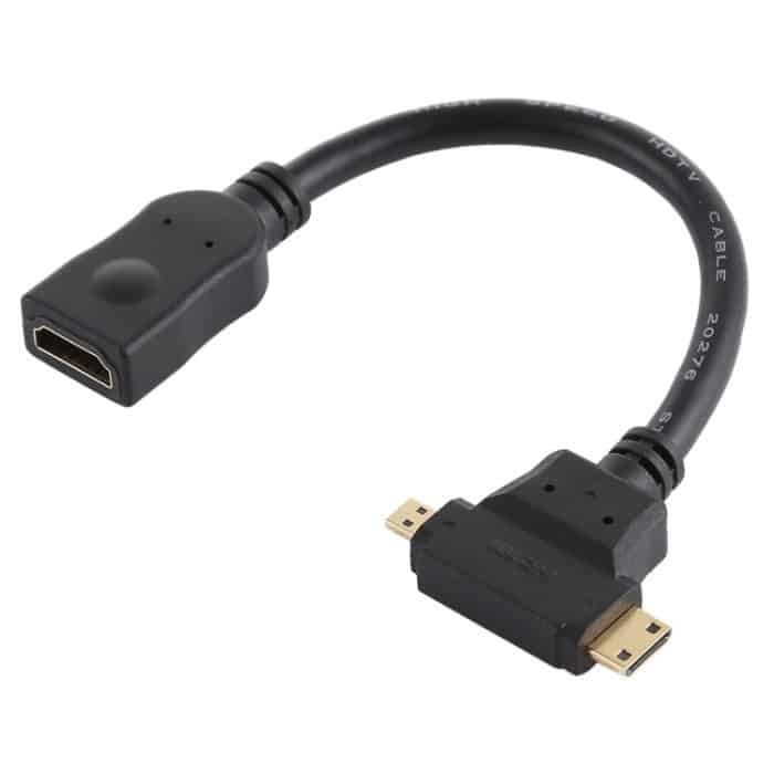 HDMI-Buchse auf Mini-HDMI + Micro-HDMI-T-förmiges Kabel, Micro HDMI – Bild 2